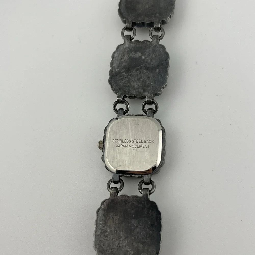 Women's Black Enameled Band‎ Watch 23mm Silver Case 7.25